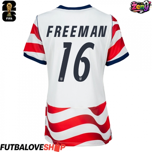 Dres Spojené štáty Alex Freeman #16 Domáci pre Ženy MS 2026 Krátky Rukáv